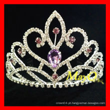 Beleza tiara nupcial roxo strass, tiara concurso